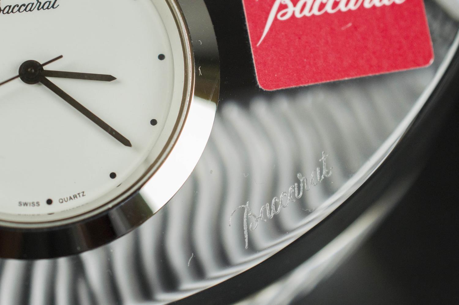 BACCARAT CRYSTAL EMPREINTE PAPERWEIGHT CLOCK, along with a heart shaped paper weight with - Image 7 of 8