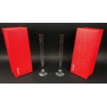 BACCARAT VEGA BUD VASES, a pair, in original boxes, 32cm H. (2)