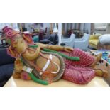 GANESH IN RECUMBENT POSE, polychrome finish, 150cm x 75cm H.