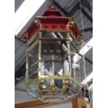 CHARLES EDWARDS LARGE HANGING BOSTON LANTERN, 94cm x 58cm x 50cm.