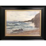 CYRIL WARD (1863-1935) 'A Fresh Morning, Coast of Cornwall', watercolour, signed and titled verso,