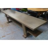 LOW TABLE, contemporary design, with under tier, 220cm x 60cm x 60cm.