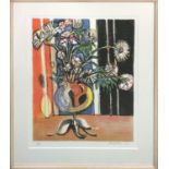 JOHN WATSON (1923-1992) 'Interior with Flowers', lithograph, signed and numbered, 65cm x 49cm,