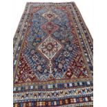 ANTIQUE PERSIAN QASHQAI RUG, 240cm x 160cm.