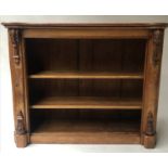 BOOKCASE, Victorian Pollard oak the shaped top above corbels and two shelves, 115cm x 92cm H x 40cm.