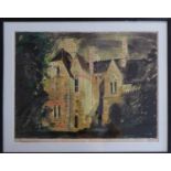 JOHN PIPER 'Manorbier Castle, Dyfed', screen print, with stamped signature, numbered 10/70, 50cm x