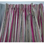 DESIGNER'S GUILD FABRIC CURTAINS, a pair, in Designer Guild chenille stripes, each 206cm W