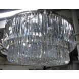 CHANDELIER, contemporary style with hanging glass rods, two tier, 102cm W x 103cm Drop including