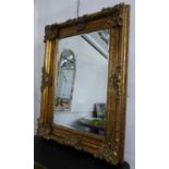 WALL MIRROR, Continental style gilt frame, 89cm x 118.5cm approx.