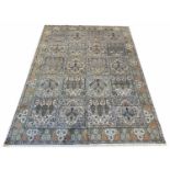 FINE PURE SILK TEHRAN GARDEN DESIGN RUG, 220cm x 154cm.