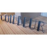COIFFURE SIGN, 20th century French metal, 160cm L.