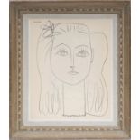 PABLO PICASSO 'Françoise', rare lithograph (after the painting), 1959, printed by Young & Klein, Ref