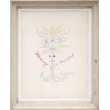 JEAN COCTEAU 'Tete de Faune', 1957, rare 6 colour lithograph, printed by Mourlot Freres, signed in