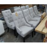 DINING CHAIRS, a set of eight, Contemporary buttoned back, herringbone upholstery, 101cm H. (8)