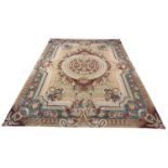 FINE AUBUSSON SAVONNERIE DESIGN CARPET, 350cm x 245cm.