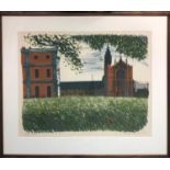 BERNARD CHASE 'Radley College', screen print, signed, dated 1964 and numbered 63/100, 55cm x 73cm,