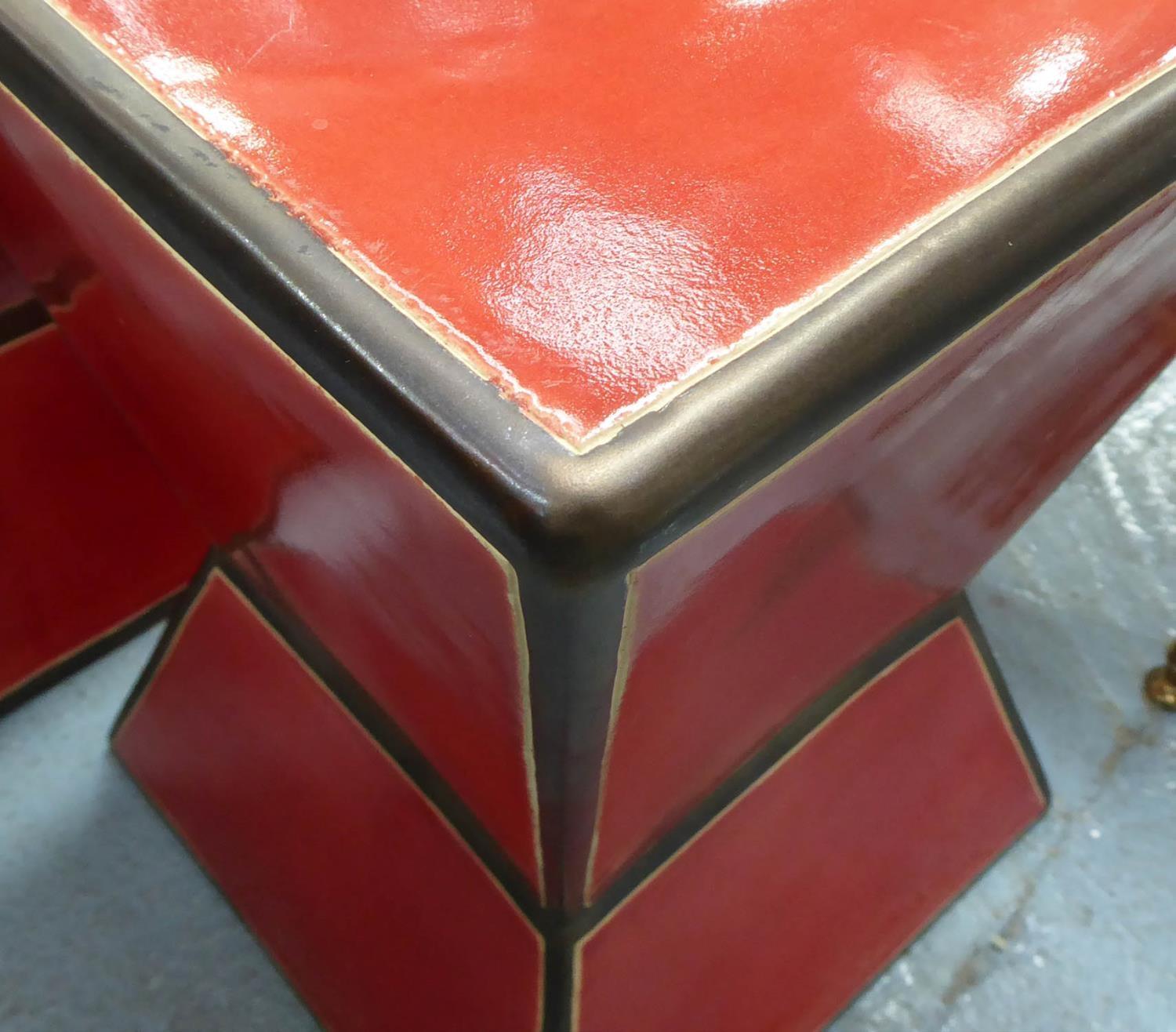 DIABLO SIDE TABLES, a pair, Contemporary ceramic, 45cm H. (2) - Image 2 of 2