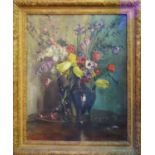 ALEXANDER ?KERBLADH (Swedish 1886-1958) 'May Flowers in a Vase', 1930, oil on canvas, signed,