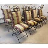 PAULTONS DESIGNS FULHAM DINING CHAIRS, a set of eight, en suite with previous lot, wrought iron with