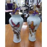 POTICHOMANIA BIRDS TABLE LAMPS, a pair, by Diana Mayo, 55cm H. (2)
