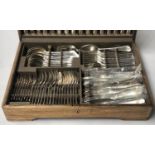 CANTEEN BY MAPPIN AND WEBB, an eight place service, silver plated Art Deco pattern in original