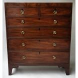 SCOTTISH HALL CHEST, early 19th century figured mahogany and ebony inlaid, of adapted shallow