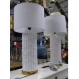 TABLE LAMPS, a pair, faux bamboo design, with shades, 72cm H. (2)