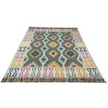 CONTEMPORARY MOROCCAN FLATWEAVE CARPET, 300cm x 247cm, hand woven wool and cotton.