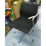 AFTER CHARLES AND RAY EAMES ALUMINIUM GROUP STYLE DESK CHAIR, by ICF, 83cm H.