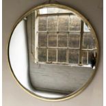 CIRCULAR WALL MIRROR, circular gilt metal framed, 100cm W.