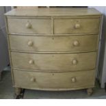 BOWFRONT CHEST, Regency and later grey painted of two short and three long drawers between simulated