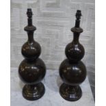 TABLE LAMPS, a pair, bronze effect, 59cm H. (2)