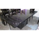 DINING TABLE, contemporary black marble, 200cm x 100cm x 74.5cm.