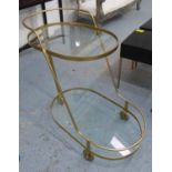 COCKTAIL TROLLEY, mid century Italian style, gilt metal and glass, 80cm x 45cm x 80cm.