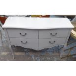COMMODE, French style, grey painted finish, 120cm x 46cm x 81cm.