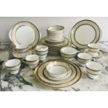 DINNER SERVICE, English fine bone china Minton Aragon, six place six piece settings, approx 43