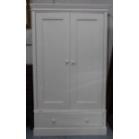 CHILD'S WARDROBE, white painted finish, 111cm x 57cm x 189cm.