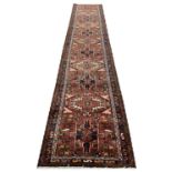 FINE PERSIAN KARAJA LONG RUNNER, 380cm x 75cm.