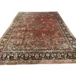 ANTIQUE PERSIAN MAHAL CARPET, 415cm x 315cm.