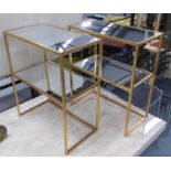 SIDE TABLES, a pair, gilt and mirror, 51cm x 28cm x 61cm. (2)