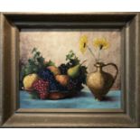 LAPI (20th Century Italian) 'Still life with Fruit, Flowers and Vase', oil on board, signed and