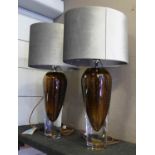 HEATHFIELDS & CO TABLE LAMPS, with shades, 67cm H approx. (with slight faults)