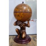 TERRESTRIAL GLOBE COCKTAIL CABINET, 85cm H.