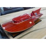 THUNDER BOLT HYDROPLANE MODEL BOAT, on stand, 80cm x 15cm x 22cm.