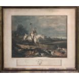 HENRY ALKEN, 'The fox chase', coloured engraving, 34cm x 45cm, framed.