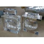 PERFUME BOTTLES, a pair, lead crystal, 15.5cm H. (2)