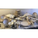 DINNER SERVICE, English fine bone China Royal Doulton Sovereign, 12 place, 5 piece settings (soup
