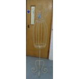 METAL TAILORS DUMMY, decorative white painted finish, 160cm H.