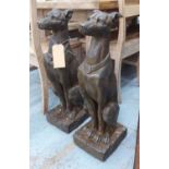 TALBOT DOGS, a pair, stylised studies, 80cm H. (2)