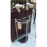 STICK STAND, contemporary, with two canes, 32cm x 15.5cm x 66cm. (3)